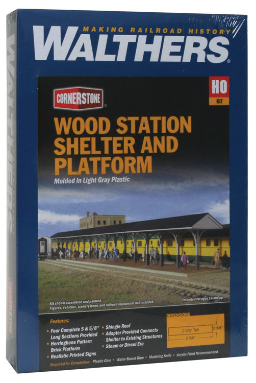 HO Scale Walthers Cornerstone Wood Station Shed & Platform