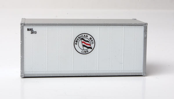 HO Scale Walthers SceneMaster 20' Smooth-Side Container - Ready to Run American Mail Line