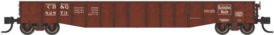 N Scale Bluford Shops 52'6" 15-Panel Mill Gondola - Lightly Dented Sides CB&Q #82873