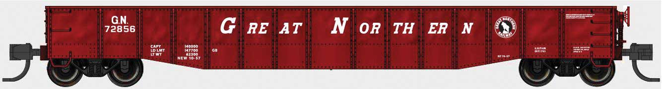 N Scale Bluford Shops 52'6" 15-Panel Mill Gondola - Lightly Dented Sides