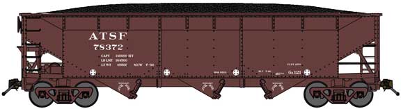 N Scale 70-Ton Offset-Side 3-Bay Hopper w/Load - Ready to Run #74025