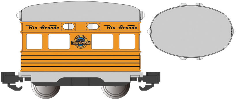 G Scale Bachmann Eggliner Denver & Rio Grande Western (Aspen Gold, silver, 4 Stripe)