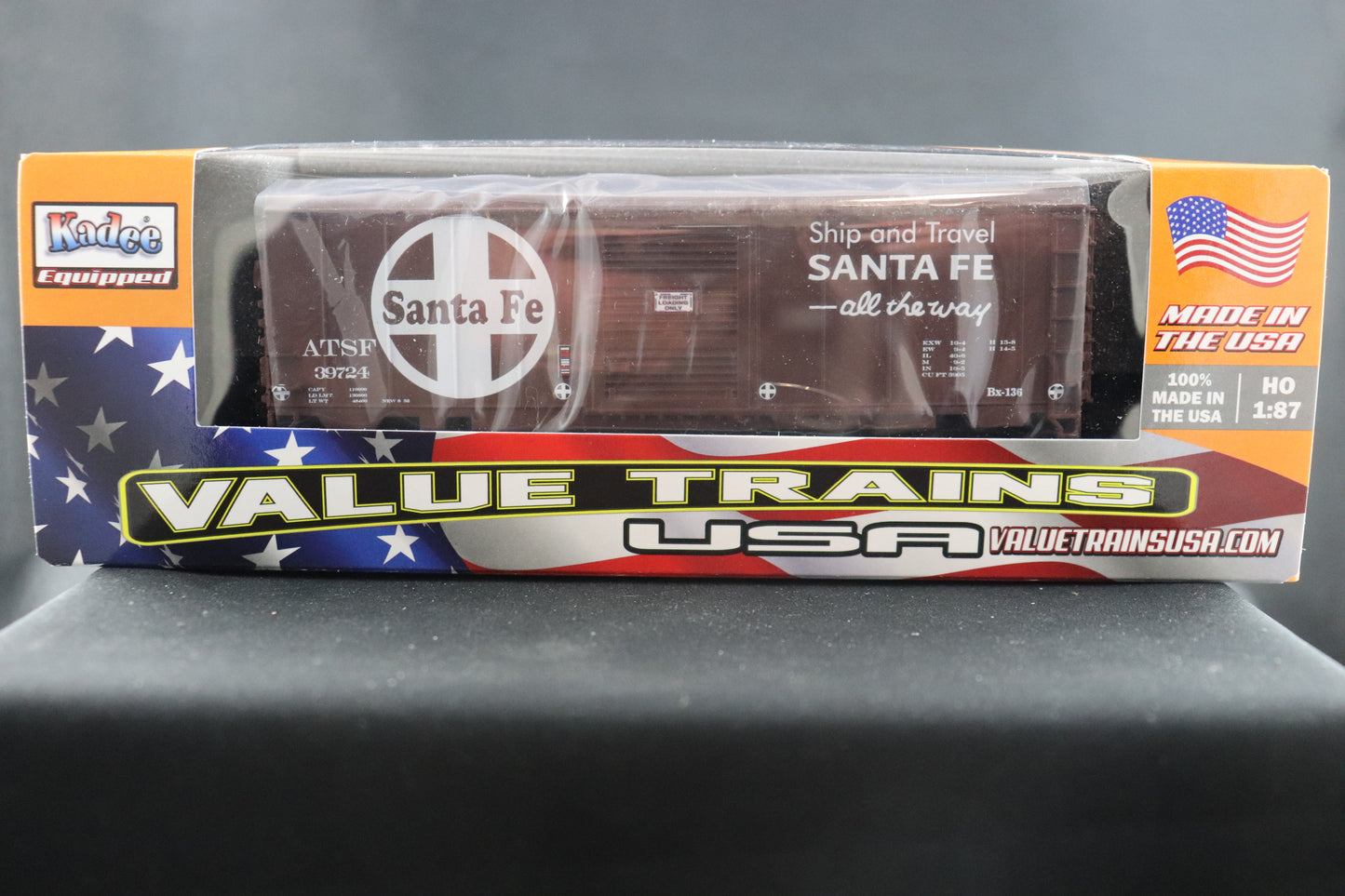 Value Trains 40' PS-1 ATSF Brown "All The Way" Boxcar #39724