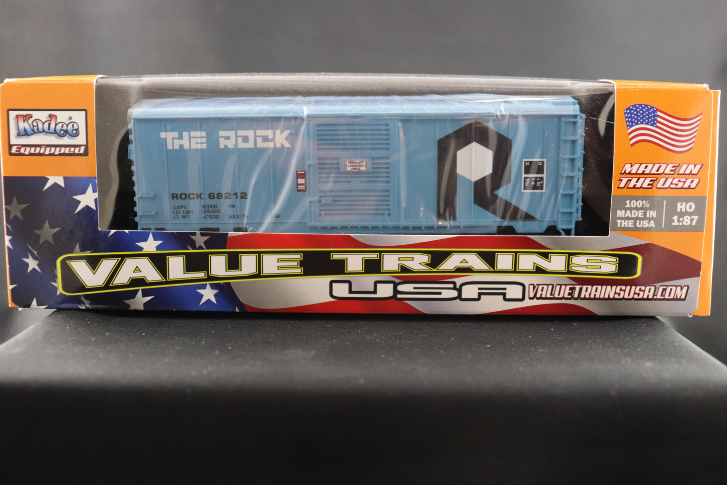 Value Trains 40' PS-1 "The Rock" Blue Boxcar #68212