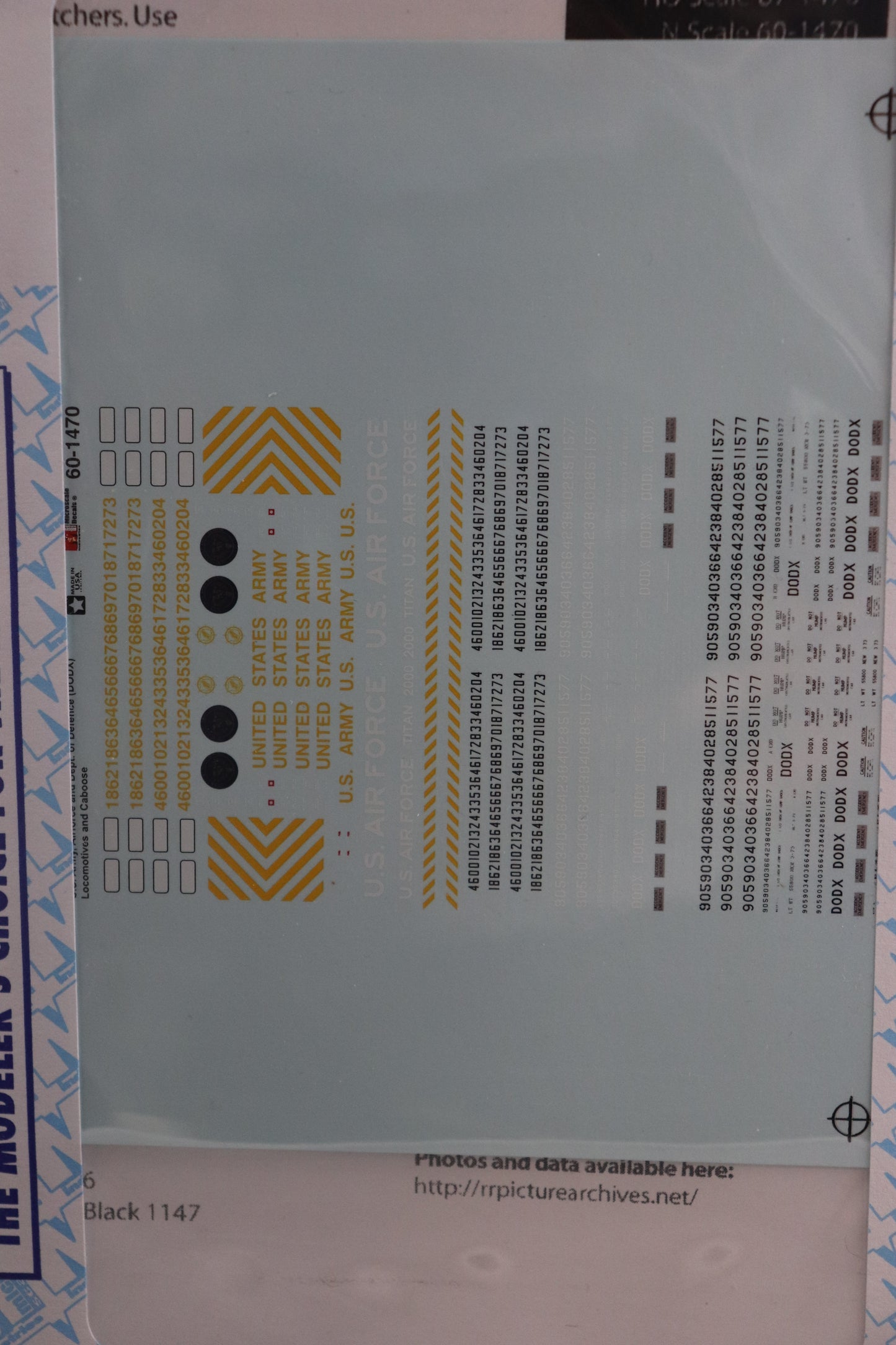 N Scale Microscale U.S. Army, Airforce & DOD Decals #60-1470