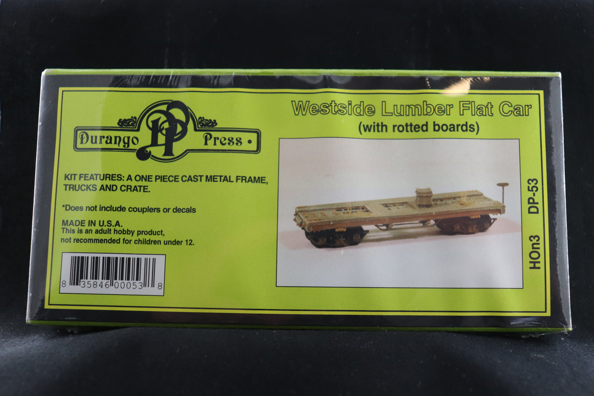 HOn3 Durango Press Westside Lumber Flat Car w/ Rotted Boards