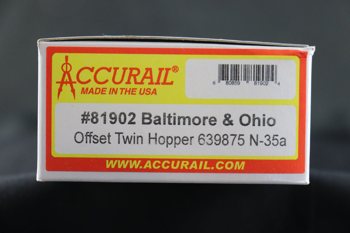 HO Scale Accurail Offset Twin Hopper 639875 N-35a #81902 B&O