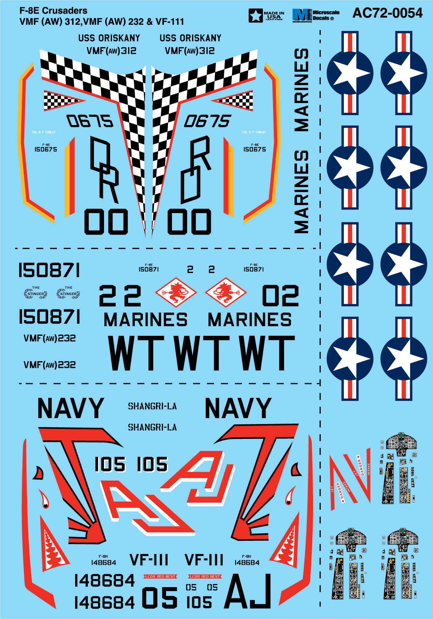 Microscale Industries Inc Military Aircraft Decal Set #AC48-0054