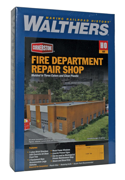 HO Scale Walthers Cornerstone Fire Department Repair Shop