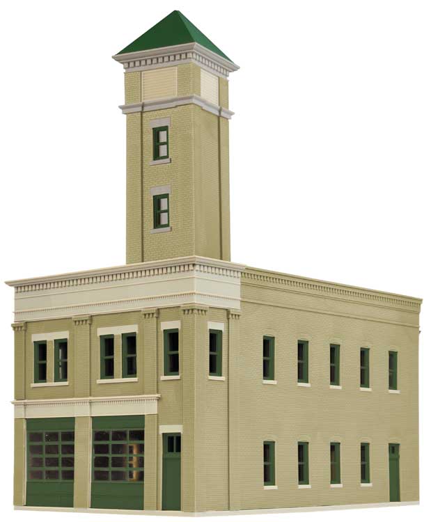 HO Scale Walthers Cornerstone Two-Bay Fire Station
