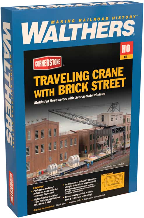 HO Scale Walthers Cornerstone Traveling Crane with Brick Street #4096
