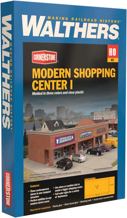 HO Scale Walthers Cornerstone Modern Shopping Center I #4115