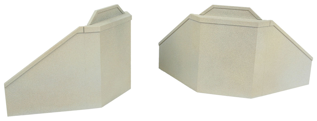 HO Scale Walthers Cornerstone Single-Track Railroad Bridge Concrete Abutments pkg(2)