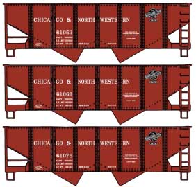 HO Scale Accurail Inc USRA 55-Ton 2-Bay Coal Hopper 3-Pack - Kit #1230