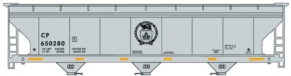 HO Scale Accurail Inc ACF 47' 3-Bay Center-Flow Covered Hopper - Kit