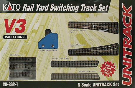 N Scale Kato USA Inc V3 Rail Yard Switch Track Set