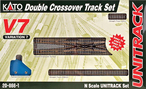 N Scale Kato USA Inc Universal V7 Double Crossover Track Set