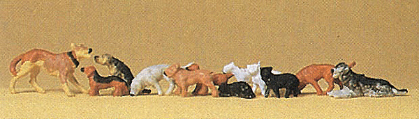 HO Scale Preiser Kg Cats & Dogs #4165