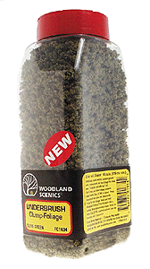 All Scale Woodland Scenics Underbrush - 32oz Shaker Olive Green