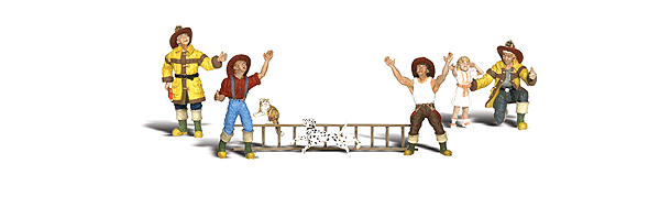 HO Scale Woodland Scenics Firemen to the Rescue - Scenic Accents(R)