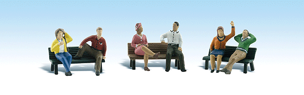 HO Scale Woodland Scenic People on Benches