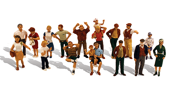 HO Scale Woodland Scenic Pedestrians 16 People