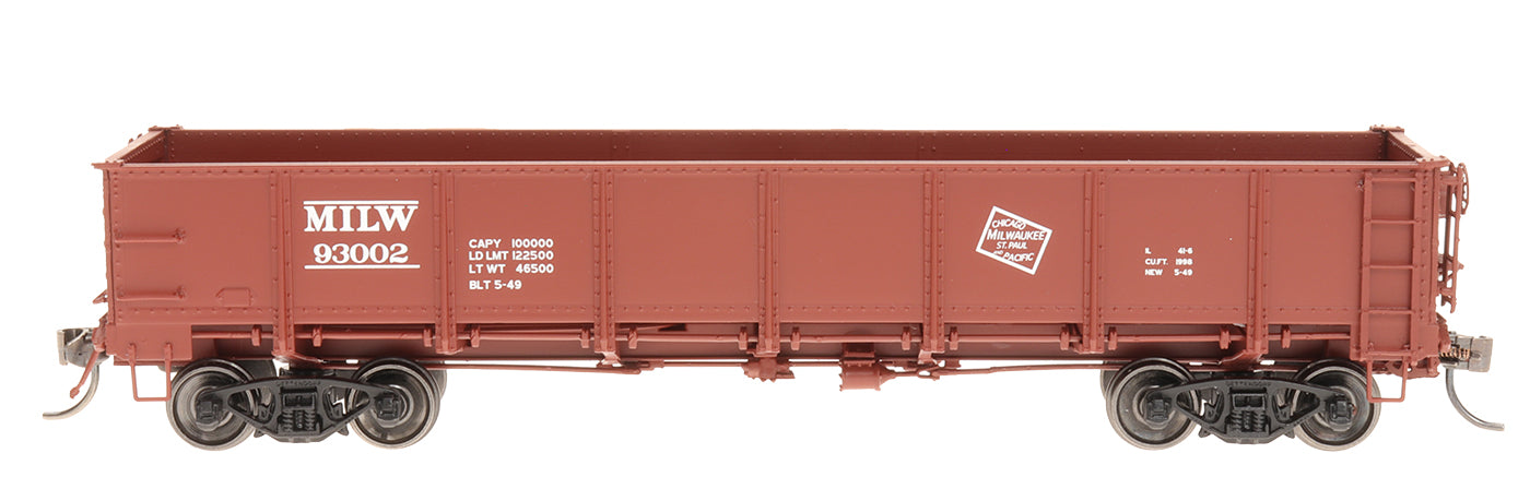 HO Scale Intermountain General Service Drop Bottom Gondola Steel Sides Milwaukee Road