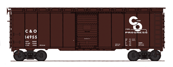 HO Scale Intermountain Railway Company Post-War 10' Inside-Height 40' Boxcar - Ready to Run #45781