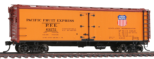 HO Scale Intermountain R-40-19 Wood Refrigerator Car PFE Single Herald