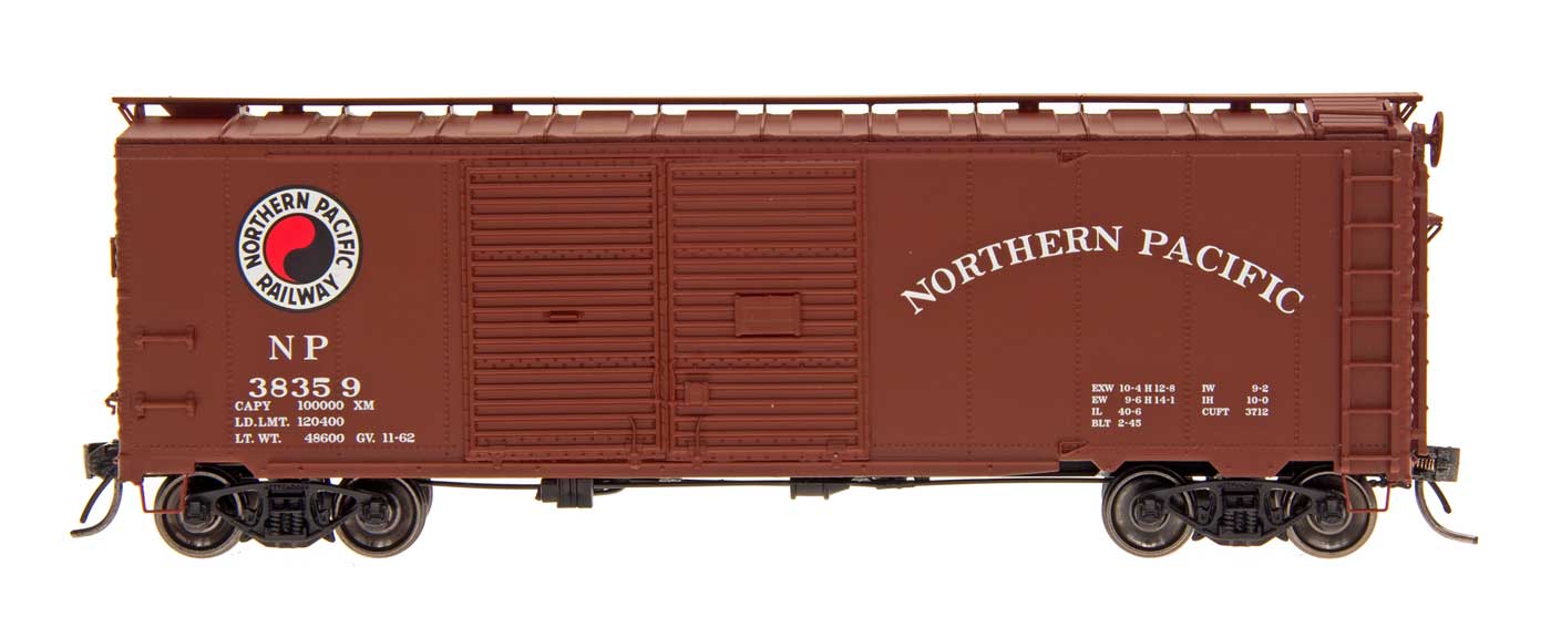 HO Scale Red Caboose AAR Double Door Boxcar Northern Pacific #38101