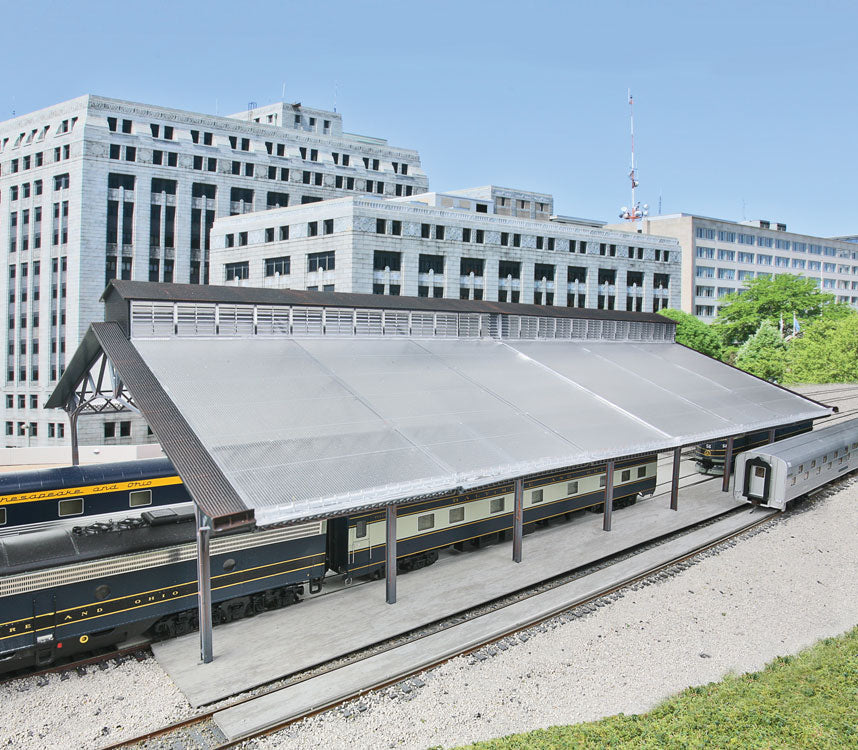 HO Scale Walthers Cornerstone Train Shed with Clear Roof