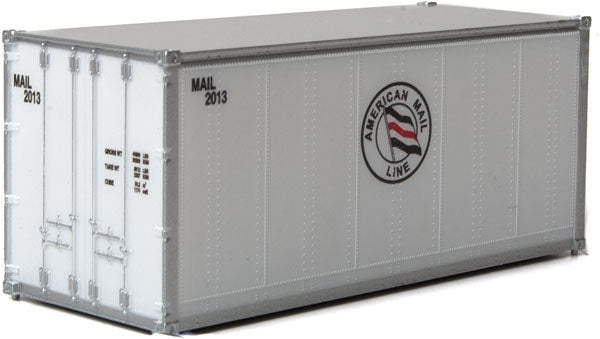 HO Scale Walthers SceneMaster 20' Smooth-Side Container - Ready to Run American Mail Line