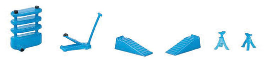 HO Scale Shop Jack, 2 Ramps, 2 Jack Stands, Tool Cart Faller Gmbh #180982