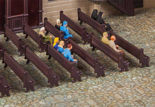 HO Scale Church Benches - Pews Faller Gmbh #180989