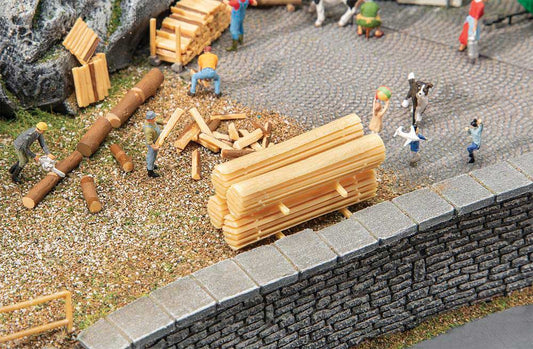 HO Scale Rough-Cut Lumber Stacks - Kit Faller Gmbh #180872