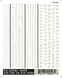 WS Dry Transfer Alphabet/Number