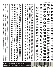 WS Dry Transfer Alphabet/Number