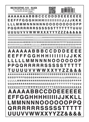 WS Dry Transfer Alphabet RR Gothic 720