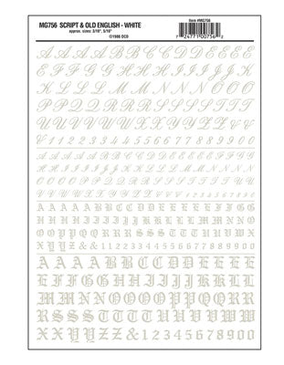 WS Dry Transfer Alpha/Num Scrp 756