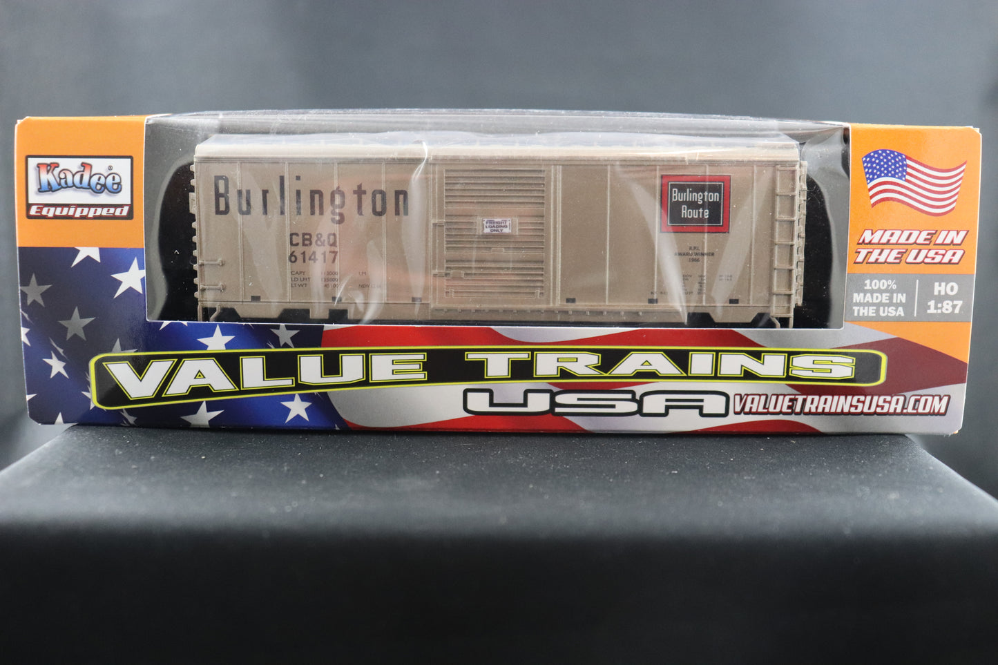 Value Trains 40' PS-1 Burlington Gold CB&Q Boxcar #61417