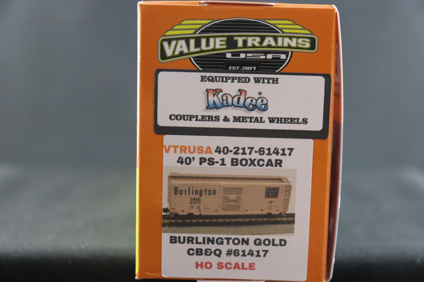 Value Trains 40' PS-1 Burlington Gold CB&Q Boxcar #61417