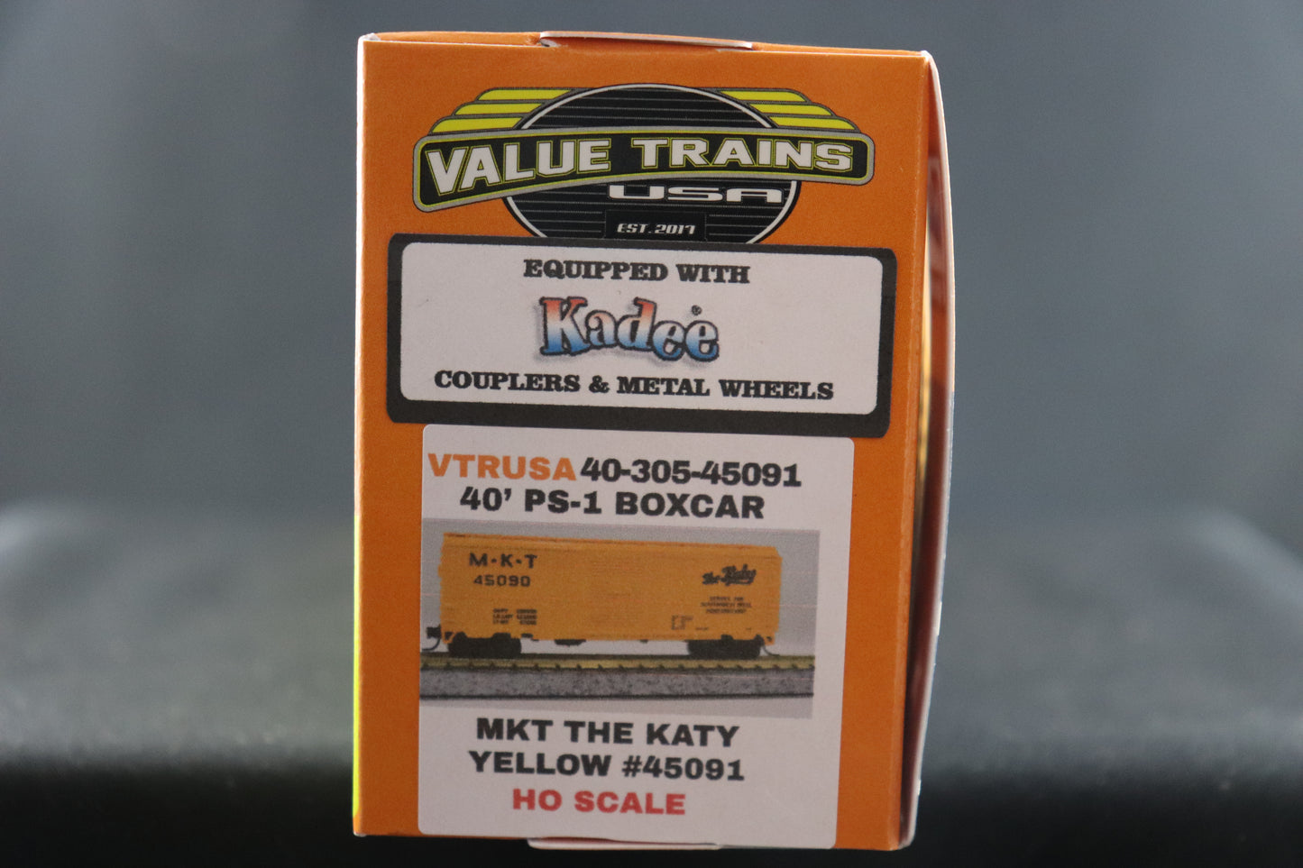 Value Trains 40' PS-1 MKT Yellow " The Katy" Boxcar #45091
