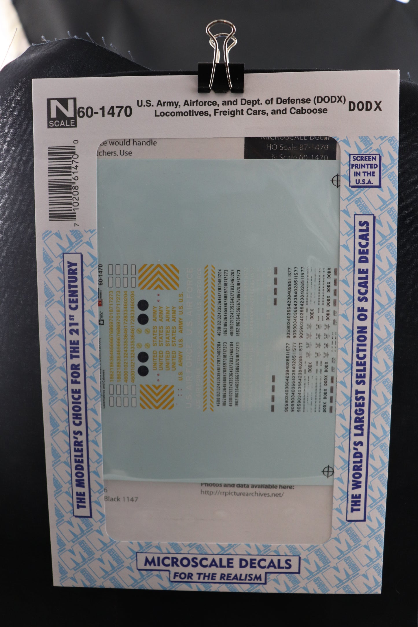 N Scale Microscale U.S. Army, Airforce & DOD Decals #60-1470