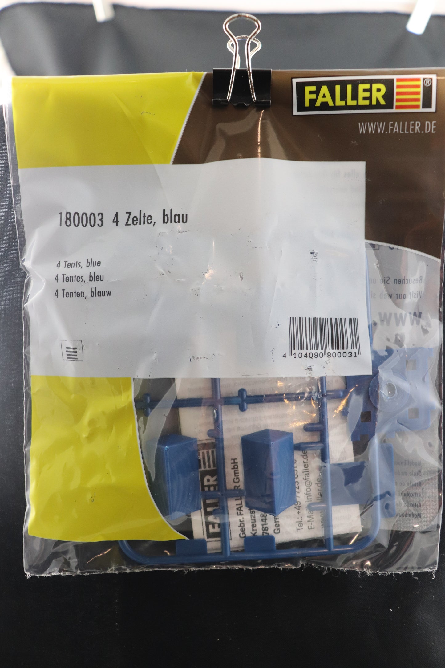 HO Scale Faller Tents Blue 180003