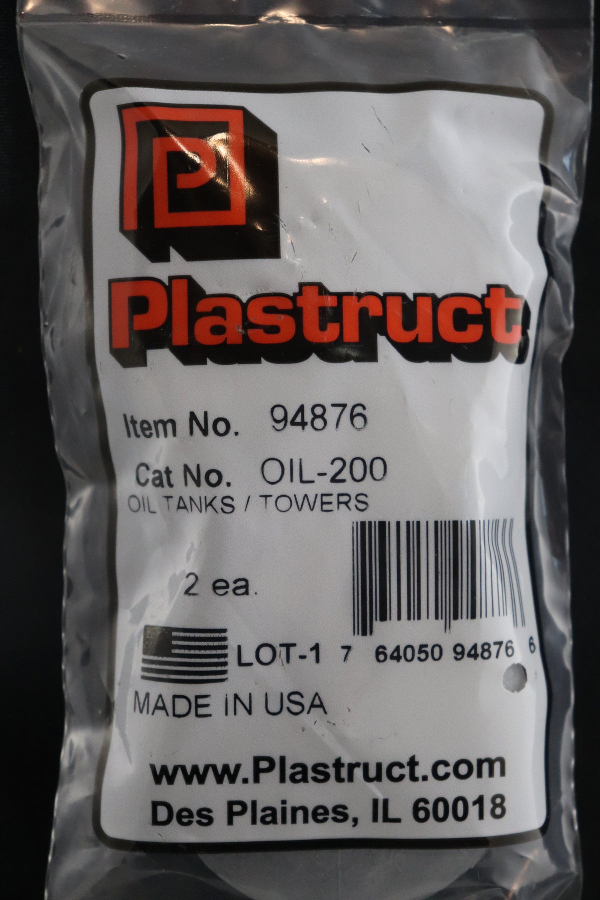 HO Scale Plastruct Oil-200 Oil Tanks #94876
