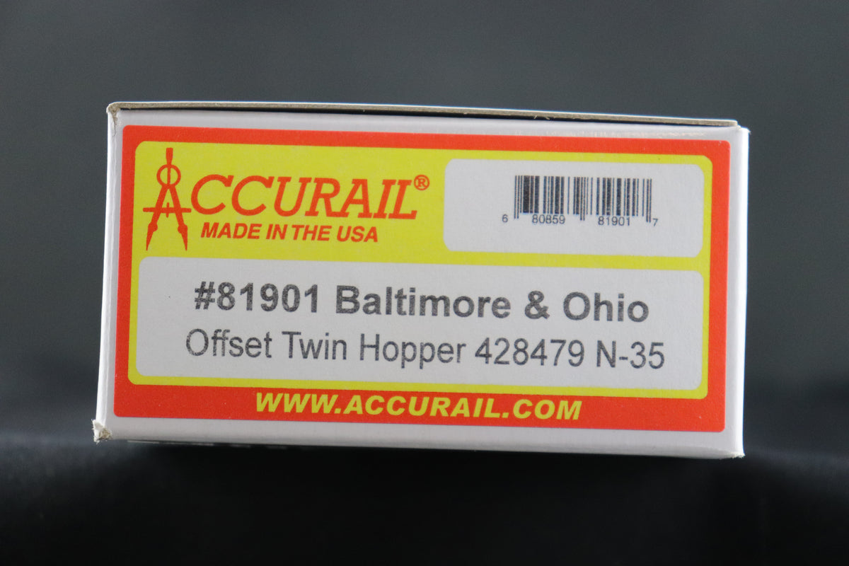 HO Scale Accurail Offset Twin Hopper 428479 N-35 #81901 B&O