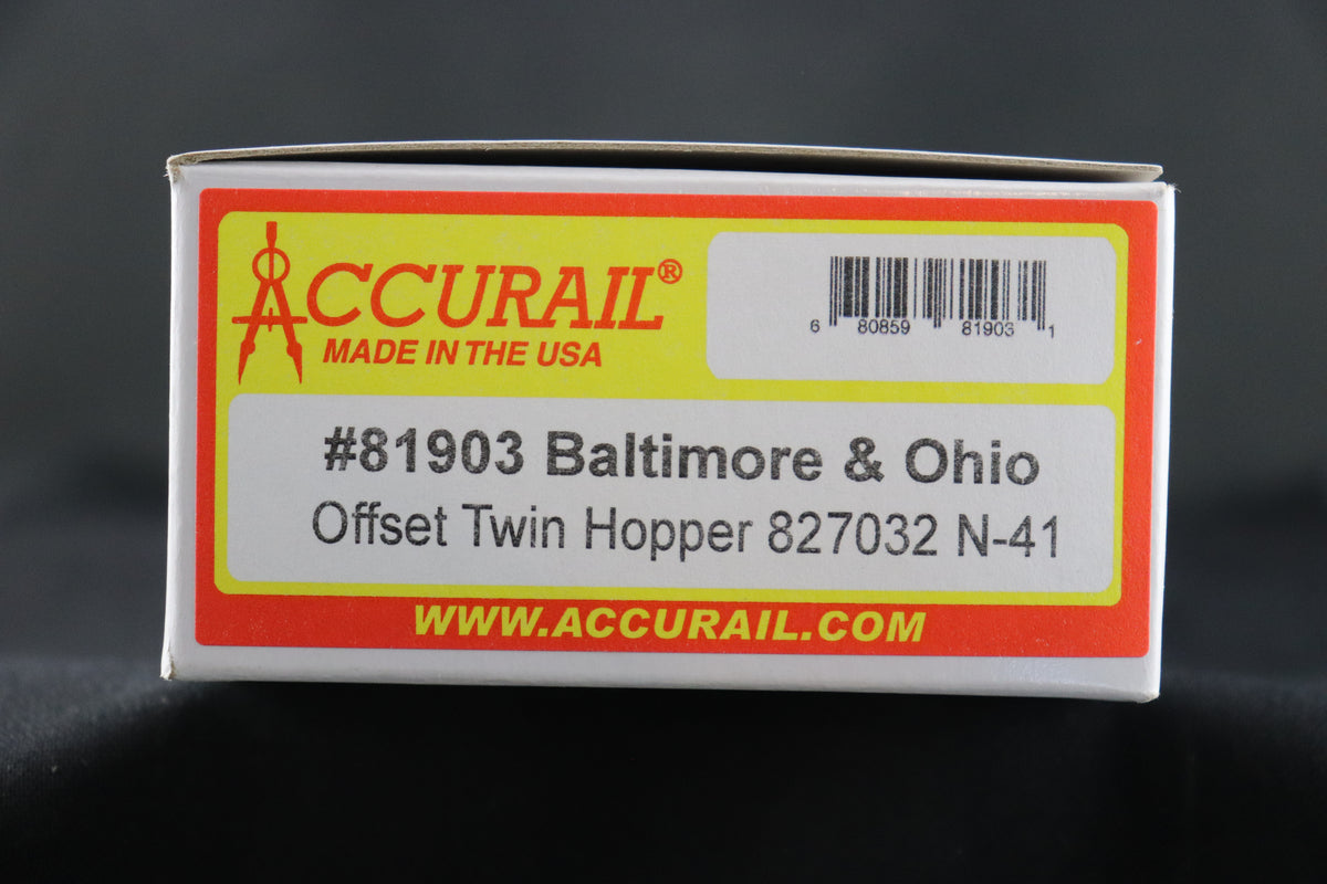HO Scale Accurail Offset Twin Hopper 827032 N-41 #81903 B&O