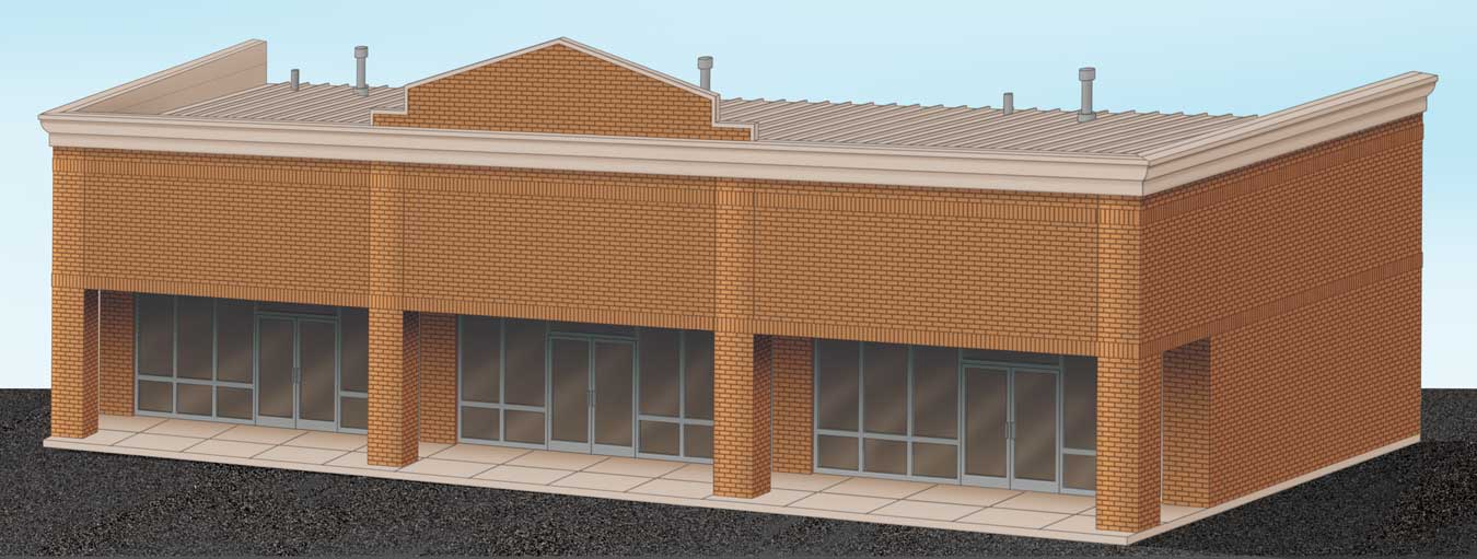 HO Scale Walthers Cornerstone Modern Shopping Center I  #4115