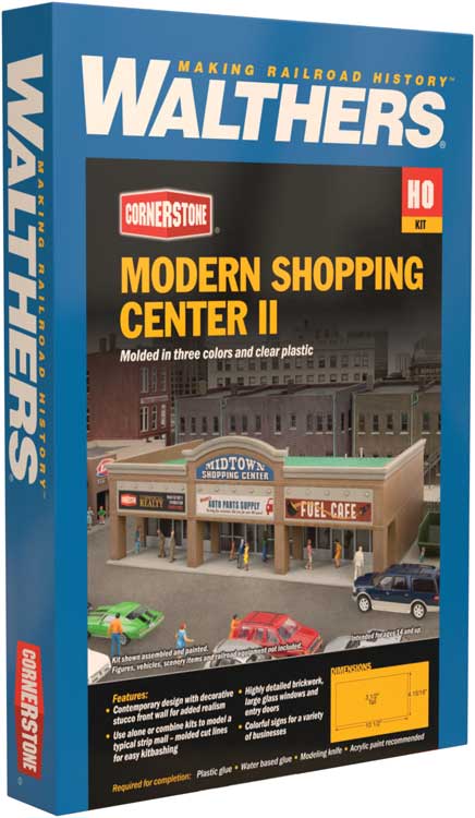 HO Scale Walthers Cornerstone Modern Shopping Center II  #4116