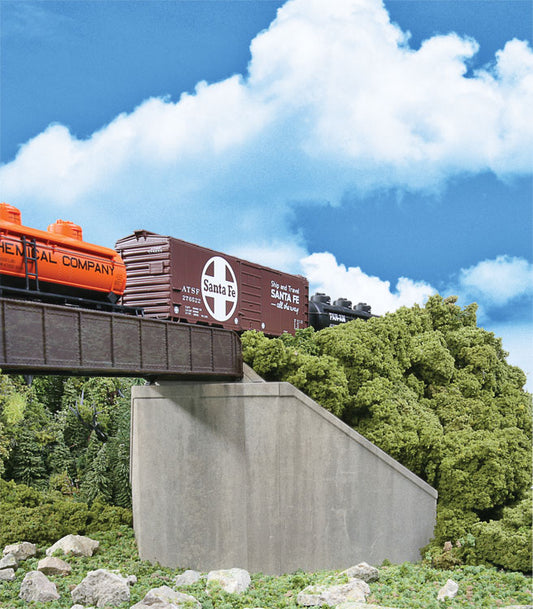 HO Scale Walthers Cornerstone Single-Track Railroad Bridge Concrete Abutments pkg(2)